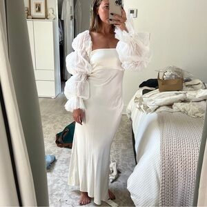 anthropologie bridal puff sleeve by watters